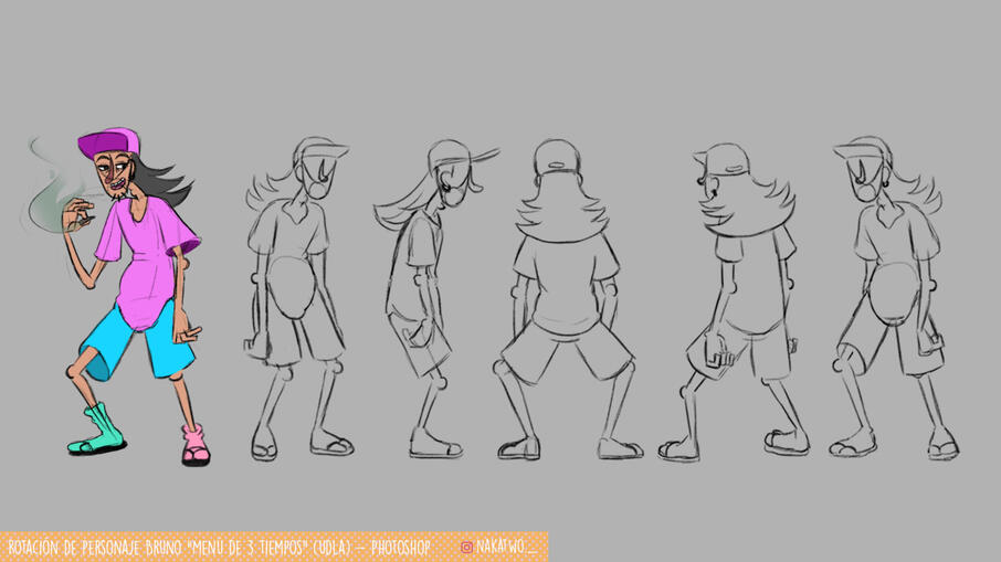 Personaje cortometraje rotación